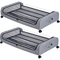 Levede Under Bed Storage Boxes with Lids, 46L x2, Rolling, Grey, Oxford