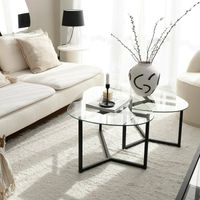 Dmora - Wohnzimmertisch Dmotoles, Niedriger Wohnzimmertisch, Kaffeeregal, Couchtisch für Sofa, 82x58h40 cm, Schwarz