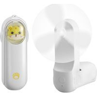 Ventilateur portable USB rechargeable sur batterie, ventilateur de bureau avec batterie externe (blanc)