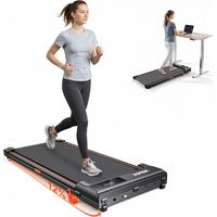 Tapis de Marche Compact avec Inclinaison jusqu'à 12 %, Vitesse Réglable 1-6 km/h, Écran LED, Télécommande, Walking Pad Ultra Fin 10 cm pour Bureau, Télétravail, Appartement et Maison, 100 kg