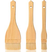 Ensemble de 3 pinceaux plats Hake, pinceaux à glacis aquarelle pour poterie, ensemble de pinceaux pour artistes peintres (9 x 1 pouces, 9 x 2 pouces, 9 x 3 pouces)