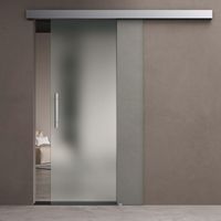 doporro Porta Scorrevole in Vetro Temperato Satinato 8 mm, con Binario in Alluminio Cromato, Kit Distanziale da Parete, 90x205 cm – Amalfi14