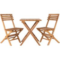 Cuenca Café-Set Set mit Tisch und 2 Stühlen Garten Teak.