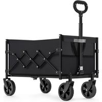 Songmics – Chariot de jardin pliable 180 kg – 4 roues renforcées dont 2 pivotantes – Dimensions pliées 42 x 18 x 68 cm – Poids 5 kg