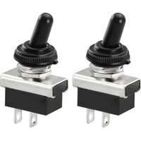 - 2 Pièces Metal Interrupteur À Bascule Flip 12V 25A SPST On/Off 2 Position 2 Broches Pour Voiture Dash Light Avec Capuchon Imperméable À L'eau