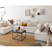 Colombine - modulare wohnlandschaft - 7 sitzplätze - aus cordstoff - beige