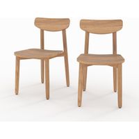 Lot de 2 chaises de jardin en bois de teck recyclé - LUFY