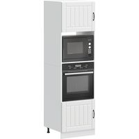 Vidaxl – Armoires à four 2 pcs – Bois d'ingénierie blanc – Compartiment spacieux – Pieds réglables – Design compact pour petites cuisines