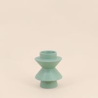 Bougeoir moderne en dolomite verte 13,8x10,8cm