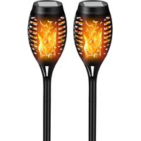 Outdoor Solar Flame Light,2 Pack 12 LED Garden Lights With Realistic Flame Effect,IP65 Waterproof Solar Light,Suitable For Outdoor,Garden,Lawn,Christmas Decoration