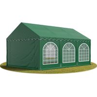TOOLPORT Festzelt Partyzelt 3x6 m PREMIUM, hochwertige PVC Plane 750 N in dunkelgrün 100% wasserdicht mit Bodenrahmen
