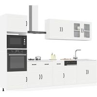 Vidaxl – Ensemble d'armoires de cuisine 7 pièces – blanc – bois d'ingénierie – pieds réglables – grand espace de rangement