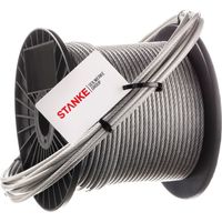 Seilwerk STANKE 250 m Câble en Acier Inoxydable en PVC 3 mm 7x7 Cordage en Acier Inoxydable INOX V4A A4