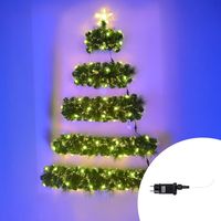 Albero di Natale luminoso da parete 150cm con festone e luce decorativa in fibra ottica Bianco Caldo Wisdom