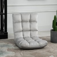 Verstellbarer Sessel, Relaxsessel, hoher Komfort, mehrfach verstellbare Rückenlehne (90°–180°), gesteppter Polyesterflanell, Hellgrau
