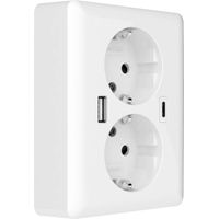 2USB 2U-449221 Presa da incasso con USB-C®, con uscita di ricarica USB Bianco (lucido)