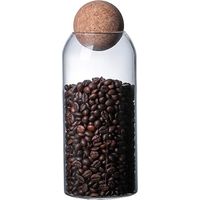 Bocaux de Stockage en Verre, Bocal en Verre Alimentaire, Pot en Verre de Bonbons, Pot en Verre Borosilicaté avec Liège pour Parfumé, Bonbons, Épices, Haricots, Biscuits, Médicaments (1500ml)