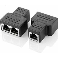 Adattatore per connettori splitter RJ45 da 1 a 2, accoppiatore splitter Ethernet a doppia presa, interfaccia HUB, contatto, spina modulare, collegamento di rete LAN Internet, cavi Cat5, Cat5e, Cat6, C