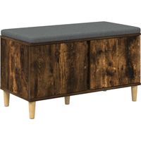 vidaXL Hall Bench with Cushion with Storage Smoked Oak 80 x 38 x 46 cm