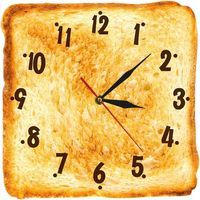 Wall Clock, Silent Clock, Quiet Wall Clocks, Contemporary Clock Design, Trendy Wall Clock, Funky Toast Clock, Creative Wall Decoration 30x30x4m for Home, Living Room and Bedrooms