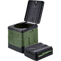 Toilette portable pour le camping Toilette pliante pour adultes avec couvercle Toilette pliante pour voiture Toilette portable pliante Seau sanitaire pour hommes femmes en voyage dans les embouteillag