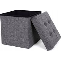 Gepolsterter Sitzpouf mit Bezug, grau VAS