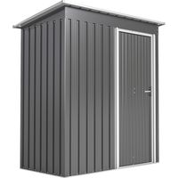 Caseta de Jardín Extérieur 1,16 m² 163x89x182 cm Cobertizo Metálica con Puerta Corredera y Techo Inclinado Gris
