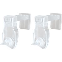 Store Menuiserie – Supports clic sans perçage pour tringle à rideau – Transparent mat – Lot de 2 – Crochets modulables adaptés à différentes tringles