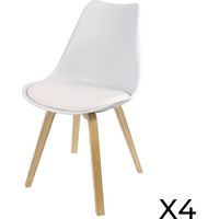Set di 4 sedie design bianche con cuscino collezione MIA