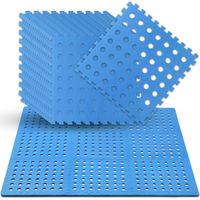 Jiubiaz Pool Bodenschutzmatte mit Löchern Blau 40×40cm 18 Stück EVA Schaumstoff