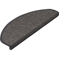 Tapis d'escalier Sabang Aspect Sisal Gris anthracite 65 x 23,5 cm Demi-circulaire