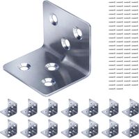 15 Stück L-förmige Eckverbinder, 30 x 30 x 38 x 1,2 mm, Edelstahl, inklusive 90 Schrauben, robuste rechtwinklige Eckverbinder für die Holzbearbeitung, Metall-Eckverbinder zur Holzbefestigung