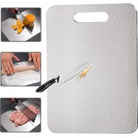 Tagliere da cucina in acciaio inox 304 antigraffio, per uso alimentare, facile da pulire, 46 x 30 cm