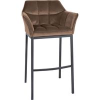 Barhocker Damaso B Samt mit 4-Fuß Gestell