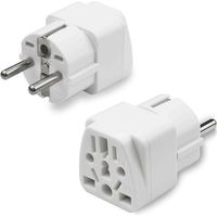 (Blanc)2Pc Adaptateur Voyage, Adaptateur Prise Universelle, Adaptateur Prise Anglaise Vers France, Adaptateur Prise Usa Vers France,