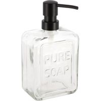 Dispensador de jabón de vidrio jabón puro 550 ml - transparente - Tendance
