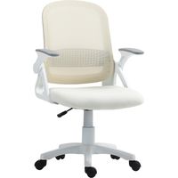 Chaise de bureau ergonomique en maille blanche,accoudoirs réglables et hauteur personnalisable pour un confort optimal au travail