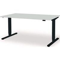 Bureau levero H650-1250xL1600xP800mm gris anthracite/clair électrique