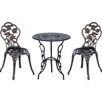 Ensemble de jardin pour 2 personnes, salon de jardin, coin salon, ensemble de balcon, table et chaises, bronze