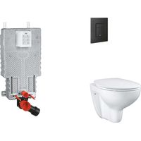 Grohe Uniset - Set bâti-support, cuvette, abattant SoftClose et plaque de déclenchement Even, phantom black SANI15BB5101