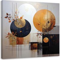 Bild auf Leinwand Abstrakt Kreise in Beige und Orange 60x60