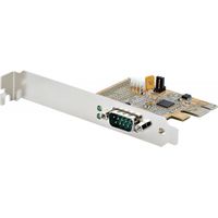 StarTech.com 1-Port PCI Express Serielle Schnittstellenkarte, PCIe auf RS232 (DB9) Karte, PC Serielle Adapter Karte / Erweiterungskarte, Voll- und Niedrigprofil Blende, 16C1050 UART, COM Retention, Wi