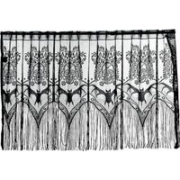 1 Skull rideau 150 X 52 Halloween court dentelle transparent Skull gothique rideau avec franges pour Halloween Home Party decor.