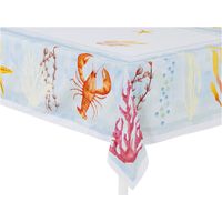 Preziosa Home Tovaglia Raso 140 x 240 Cm con Stampa Digitale Mondo Marino Ass. Poliestere 1 Pz