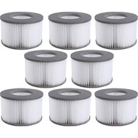 Cartouches Filtrantes pour Mspa, Filtres de Rechange pour Whirlpoal Piscine Gonflable, Filtres pour Baignoire (8 Pcs)