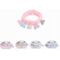 Trade Shop - HAARBAND DUSCHSHAMPOO MAKE-UP SCHWAMM MIT BUNTEN HERZEN 4 FARBEN 10749A -