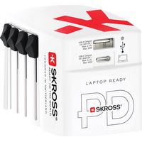 Skross 1.302332 cargador de dispositivo móvil Cámara digital, Lector de libros electrónicos, Portátil, Batería portátil, Smartphone, Reloj inteligente, Tableta Blanco Corriente alterna Interior