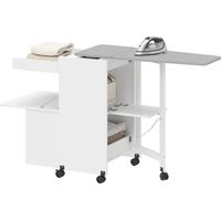 Table à repasser pliante avec rangement blanc