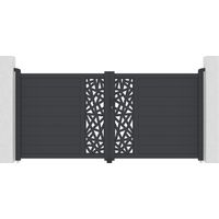 Puerta batiente 3m RUIVO H.140cm aluminio gris