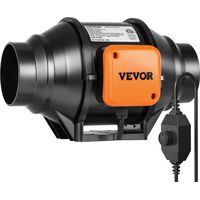 VEVOR Ventilateur de conduit en ligne, 102 mm, extracteur deair silencieux 220 m³/h controleur de vitesse variable moteur CA, booster de refroidissement pour tentes de culture, culture hydroponique